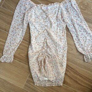 Juicy‎ Gossip Smocked White Mini Bodycon Dress Size 12 Cottagecore Coquette